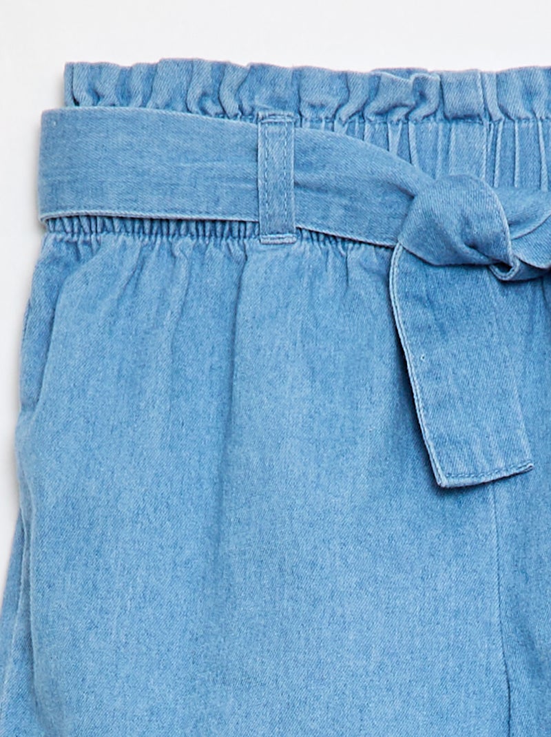 Lichtgewicht denim short met afneembare riem Blauw - Kiabi