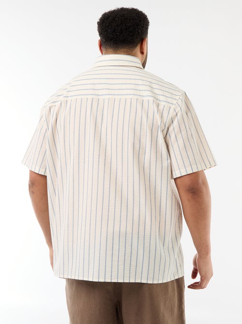 Lichtgewicht gestreept overhemd met korte mouwen - Kiabi