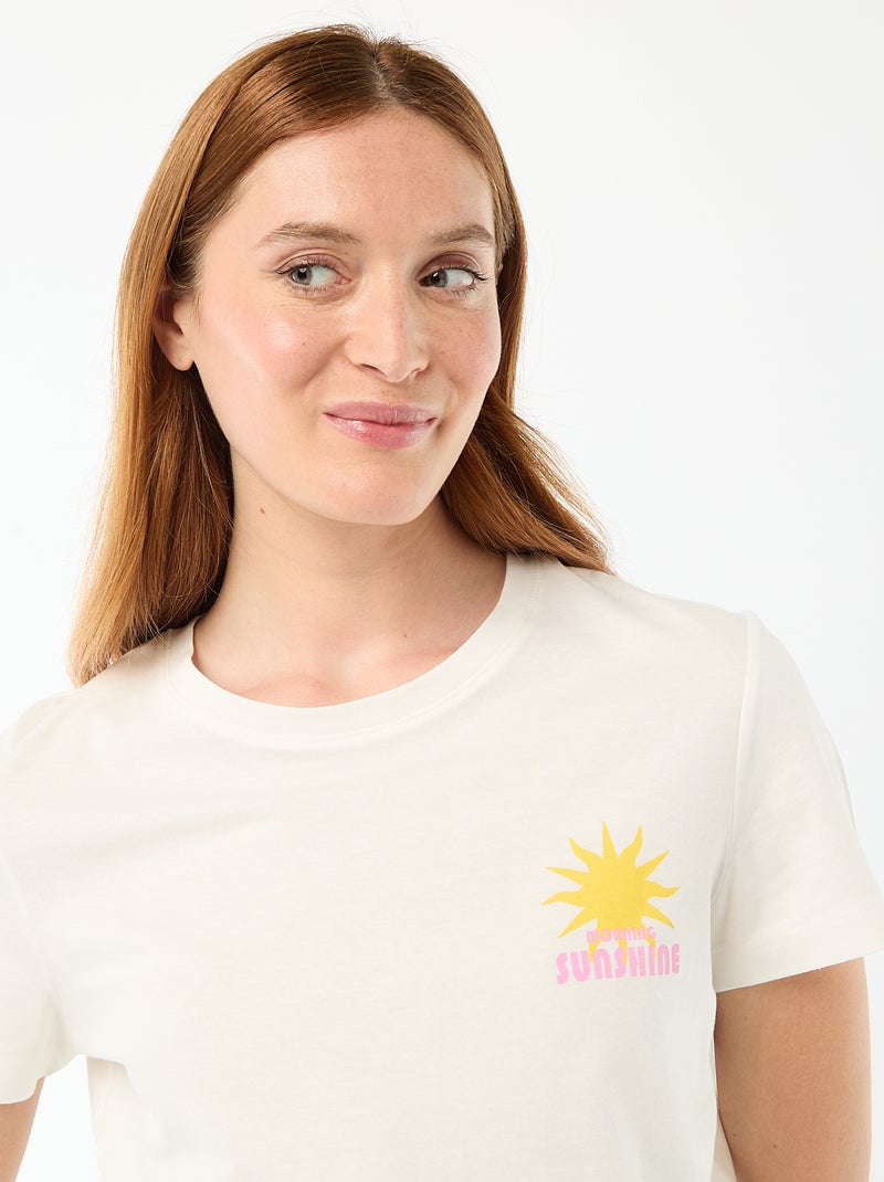 Lichtgewicht gestreepte pyjamaset top + short Geel - Kiabi