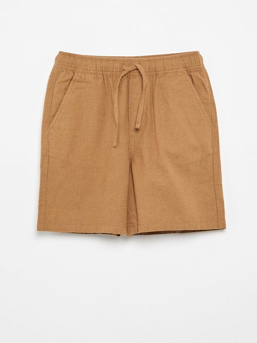 Lichtgewicht gestreepte short van linnenmix - Kiabi