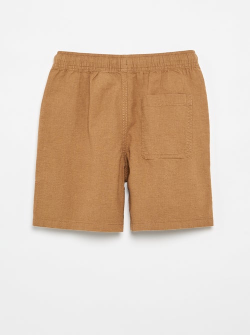 Lichtgewicht gestreepte short van linnenmix - Kiabi