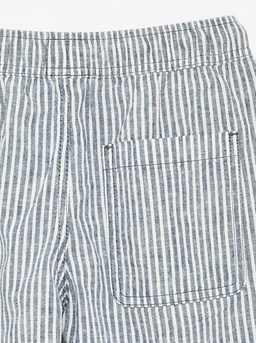 Lichtgewicht gestreepte short van linnenmix - Kiabi