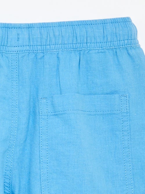 Lichtgewicht gestreepte short van linnenmix - Kiabi