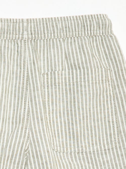 Lichtgewicht gestreepte short van linnenmix - Kiabi