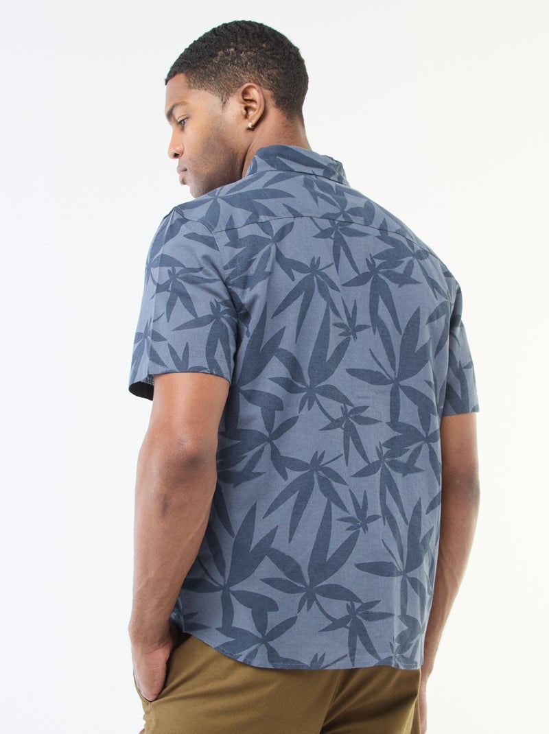 Lichtgewicht hemd met korte mouwen en motief Blauw - Kiabi