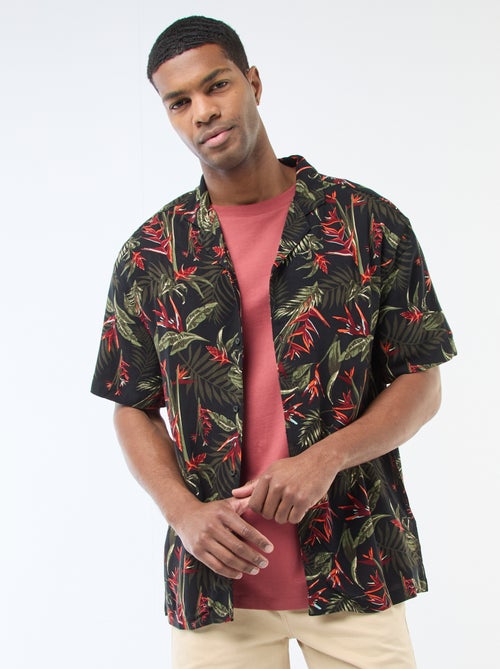 Lichtgewicht hemd met korte mouwen en motief - Kiabi