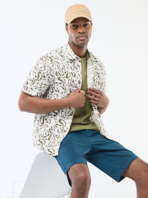 Lichtgewicht hemd met korte mouwen en print - Kiabi