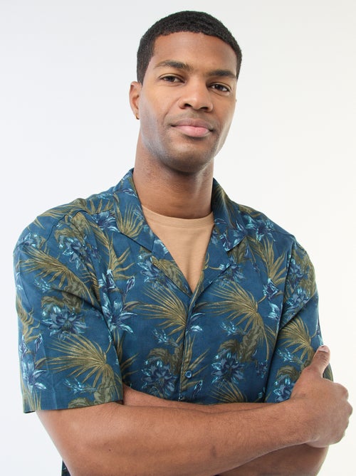 Lichtgewicht overhemd met korte mouwen en dessin - Kiabi