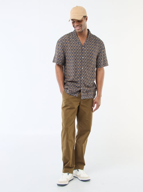 Lichtgewicht overhemd met korte mouwen en motief - Kiabi