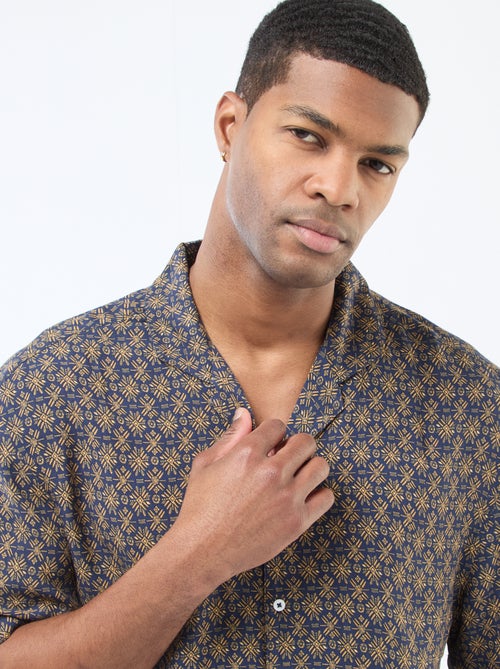 Lichtgewicht overhemd met korte mouwen en motief - Kiabi