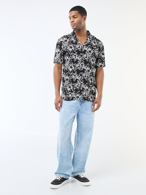 Lichtgewicht overhemd met korte mouwen en motief - Kiabi