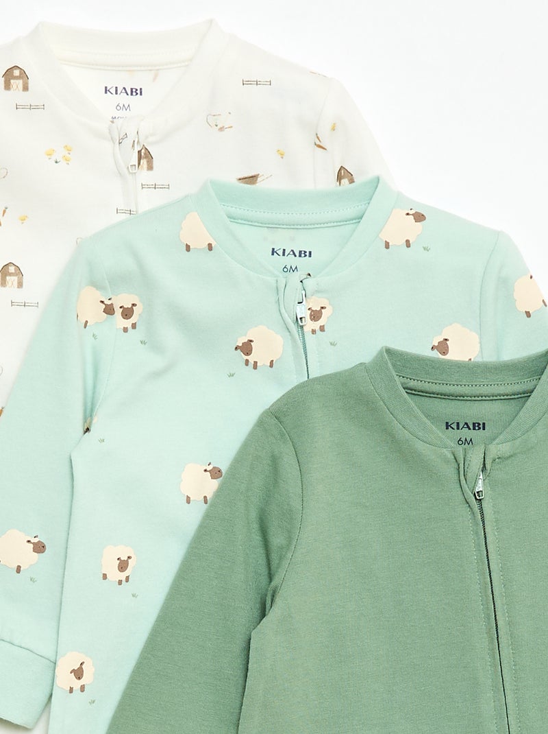 Lichtgewicht ribpyjama zonder voetjes Blauw - Kiabi