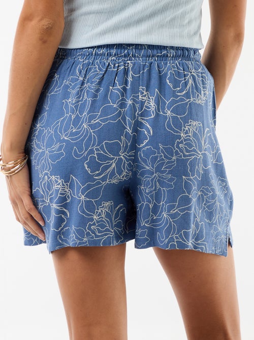 Lichtgewicht short met 2 zakken van linnenmix - Kiabi