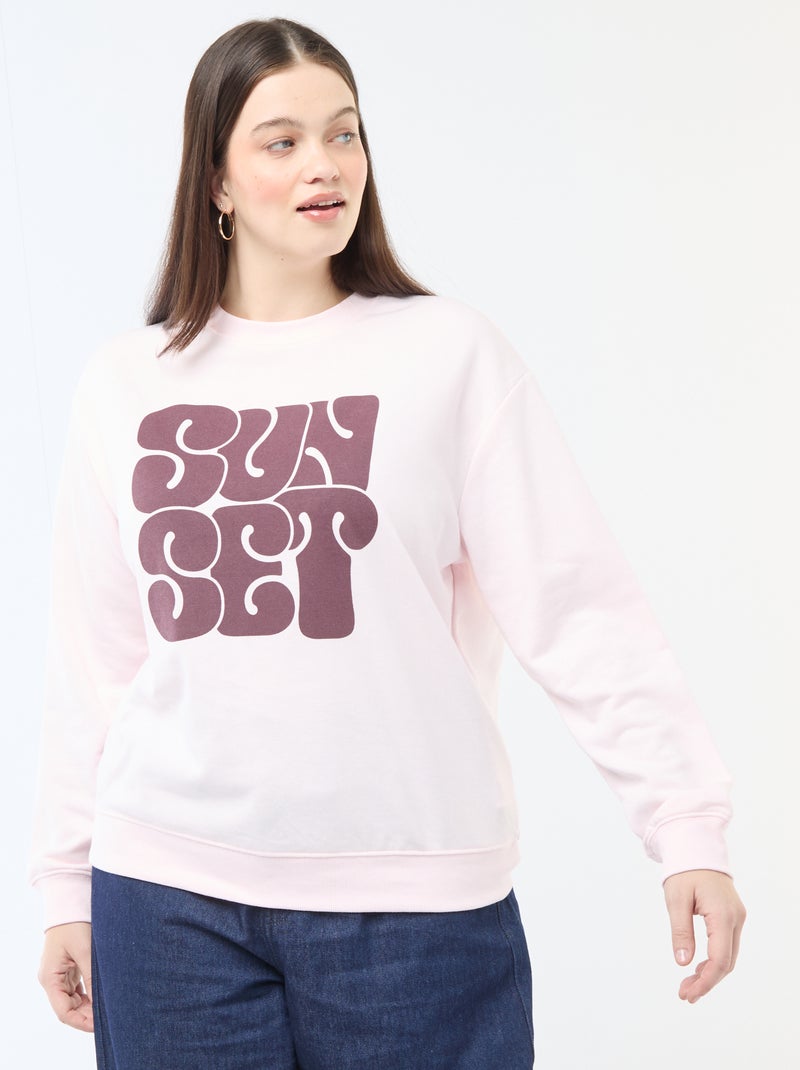 Lichtgewicht sweater van French Terry met opschrift Rose - Kiabi