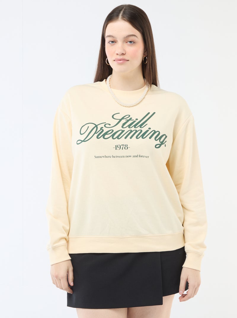 Lichtgewicht sweater van French Terry met opschrift Wit - Kiabi