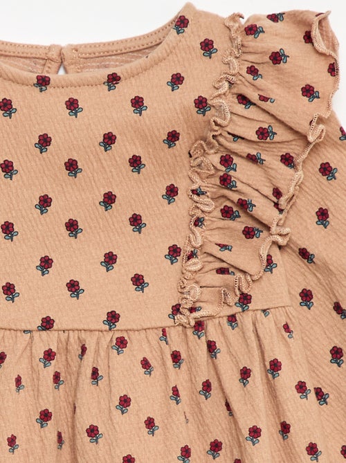 Lichtje jurk met lange mouwen en motiefje - Kiabi