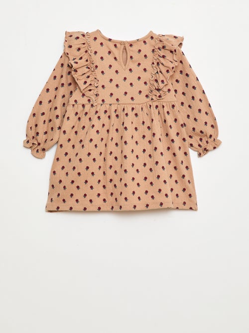 Lichtje jurk met lange mouwen en motiefje - Kiabi