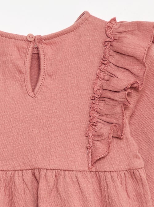 Lichtje jurk met lange mouwen en motiefje - Kiabi