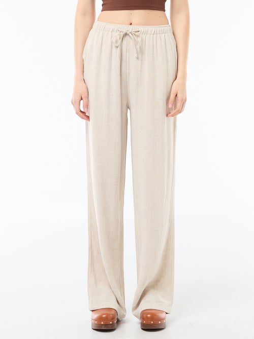 Linnen broek met 2 zakken - Kiabi