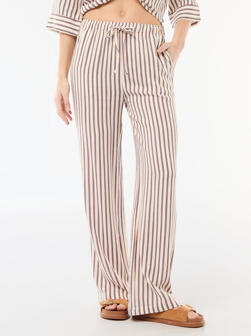 Linnen broek met 2 zakken Biege - Kiabi