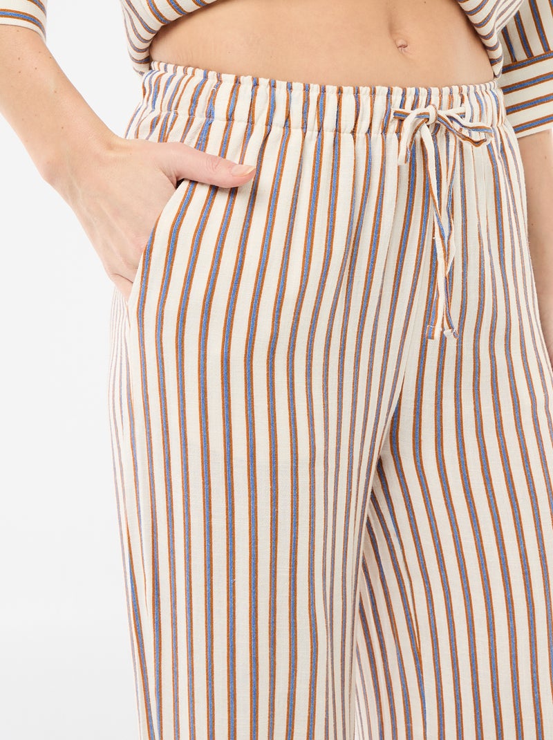Linnen broek met 2 zakken Biege - Kiabi