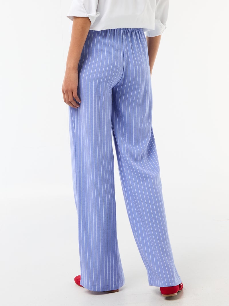 Linnen broek met 2 zakken Blauw - Kiabi