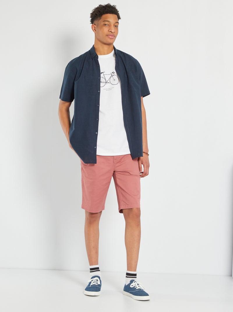 WAVOTIQ Mannen Casual Katoen Linnen Shirt Boho Korte
