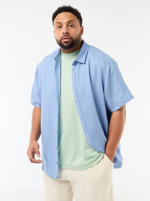 Linnen overhemd met korte mouwen - Kiabi