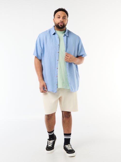 Linnen overhemd met korte mouwen - Kiabi