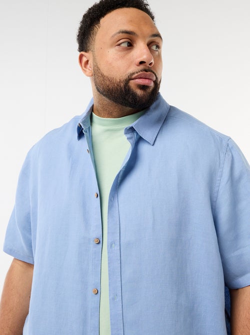 Linnen overhemd met korte mouwen - Kiabi