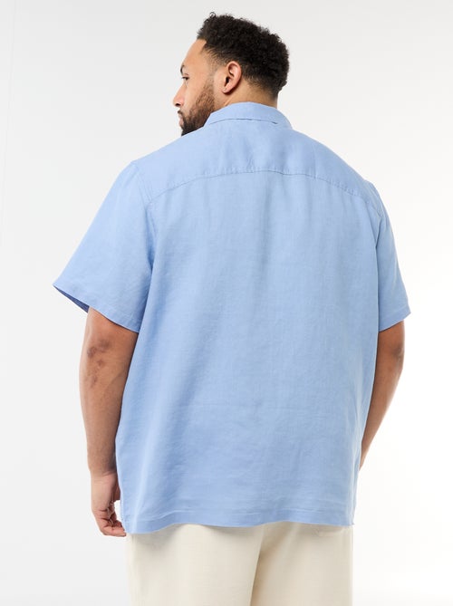 Linnen overhemd met korte mouwen - Kiabi