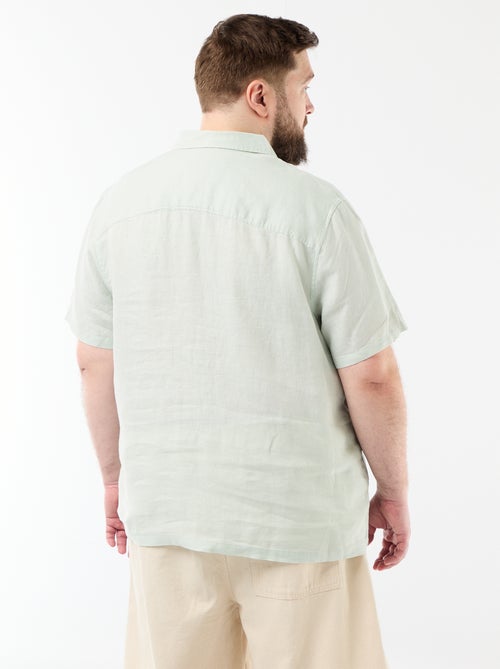 Linnen overhemd met korte mouwen - Kiabi
