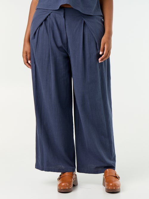 Linnenmix wide leg-broek - Kiabi