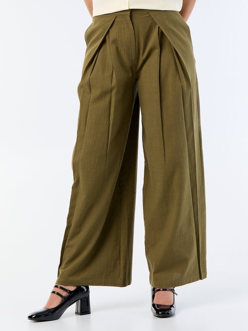 Linnenmix wide leg-broek - Kiabi