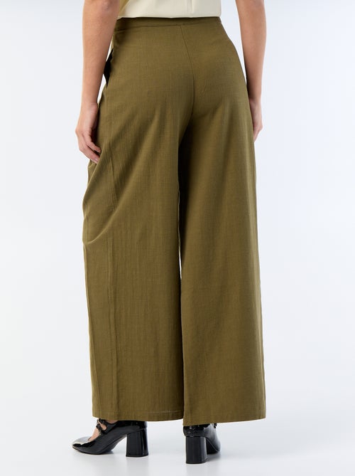 Linnenmix wide leg-broek - Kiabi