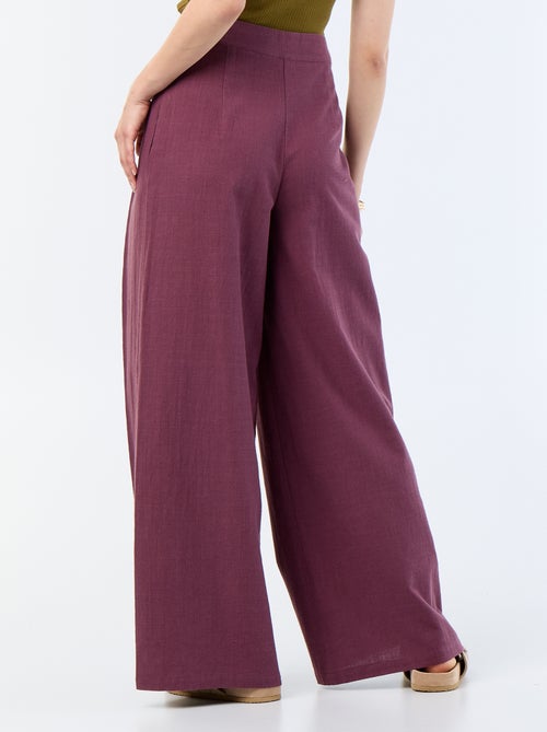 Linnenmix wide leg-broek - Kiabi