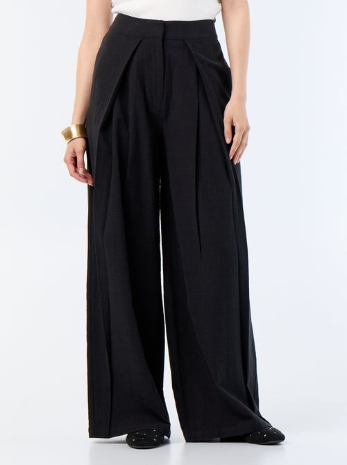 Linnenmix wide leg-broek - Kiabi