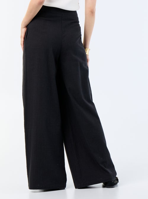Linnenmix wide leg-broek - Kiabi