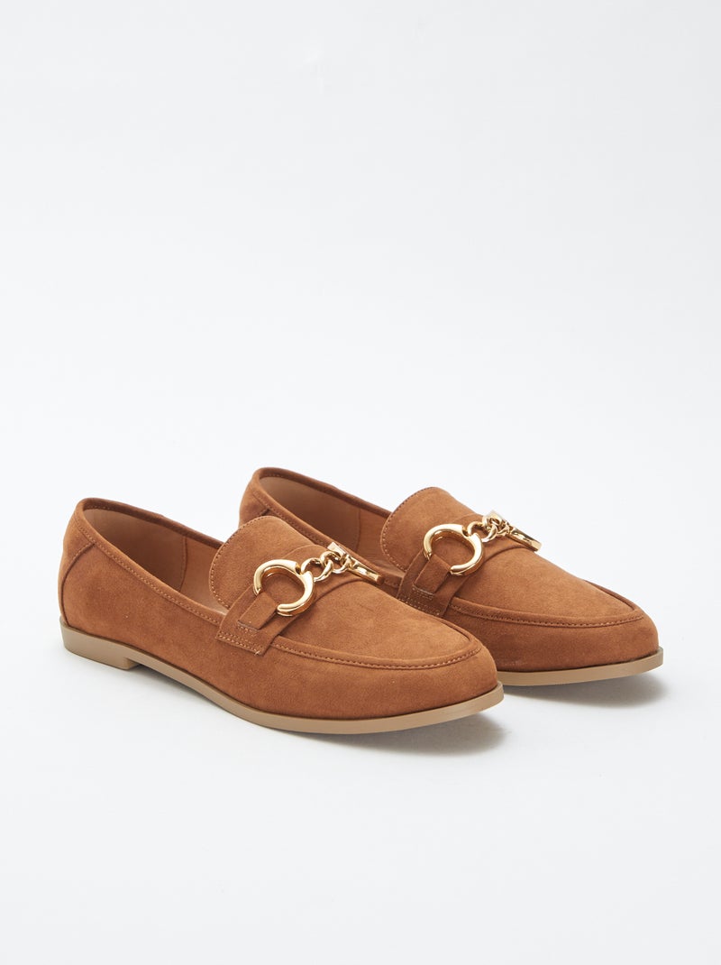 Loafers in bootschoenstijl van suèdine BRUIN - Kiabi