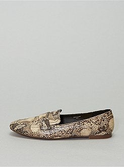 Schoenen - Loafers met 'slangen'-print - Kiabi