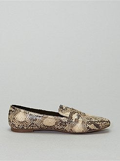 Schoenen - Loafers met 'slangen'-print - Kiabi
