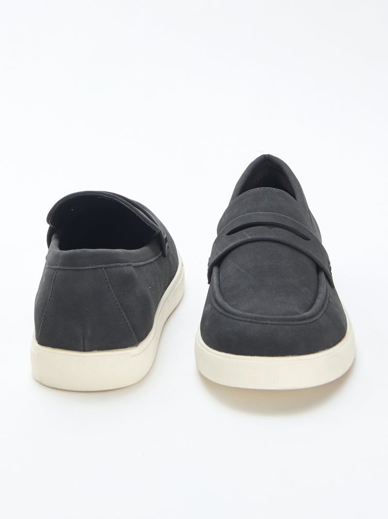 Loafers van suedine zwart - Kiabi