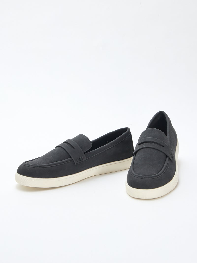Loafers van suedine zwart - Kiabi