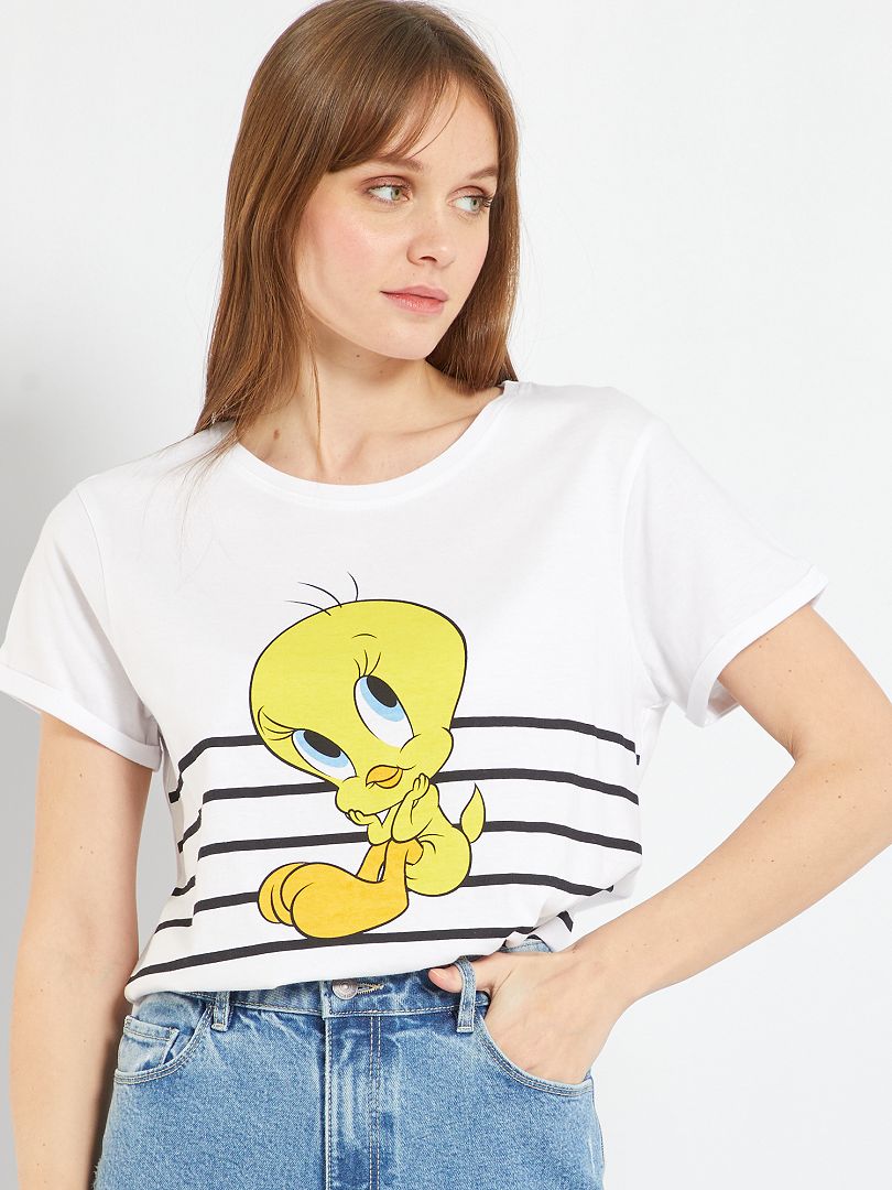 Looney Tunes-T-shirt met Tweety-print wit - Kiabi