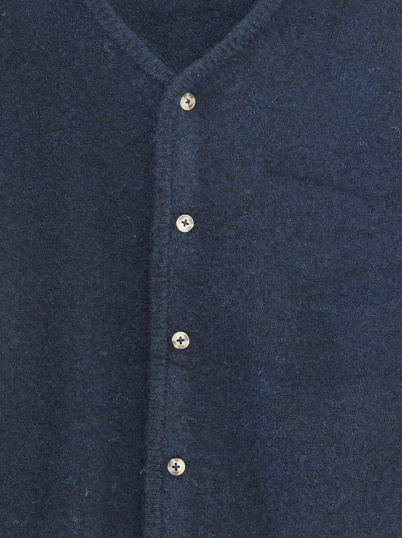 Loose-fit, effen vest met V-hals Blauw - Kiabi