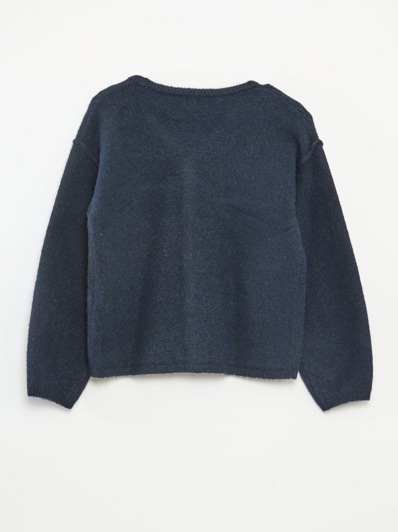 Loose-fit, effen vest met V-hals Blauw - Kiabi