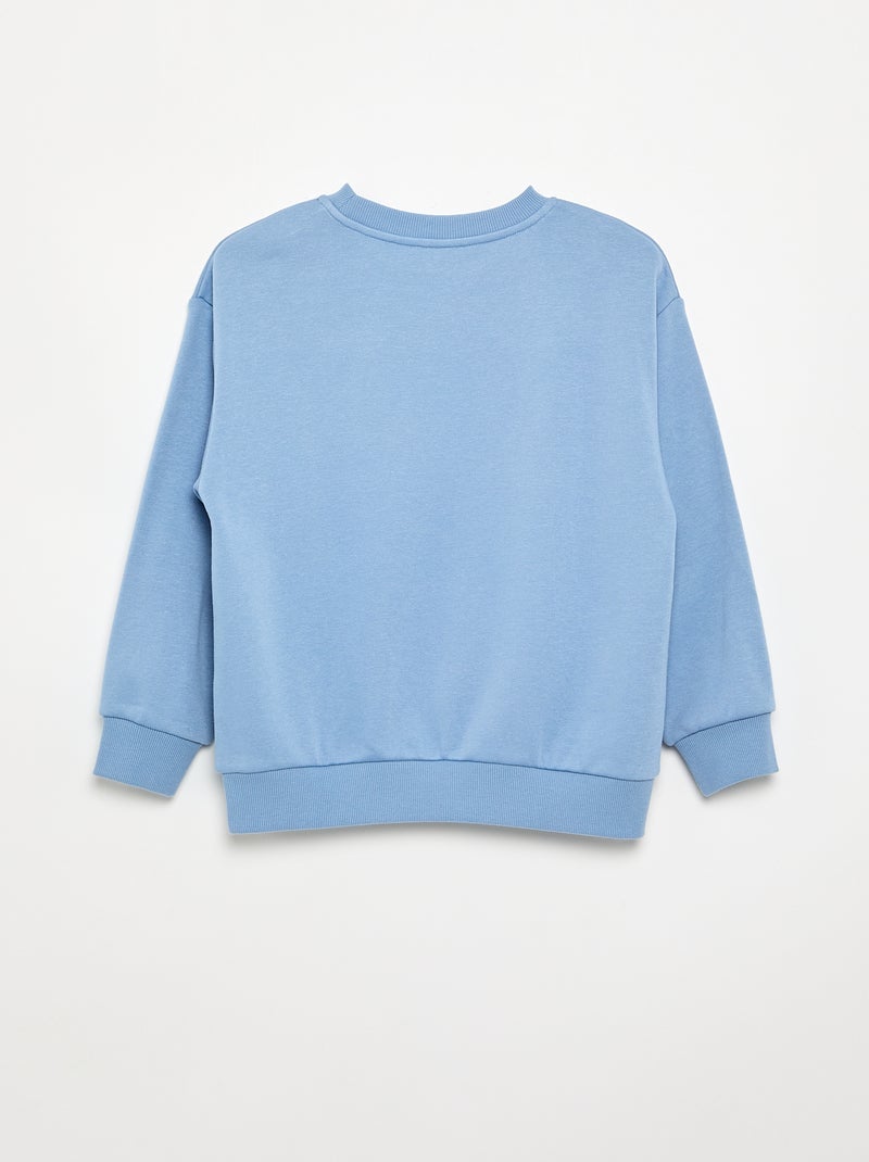 Loose fit sweater van molton Blauw - Kiabi