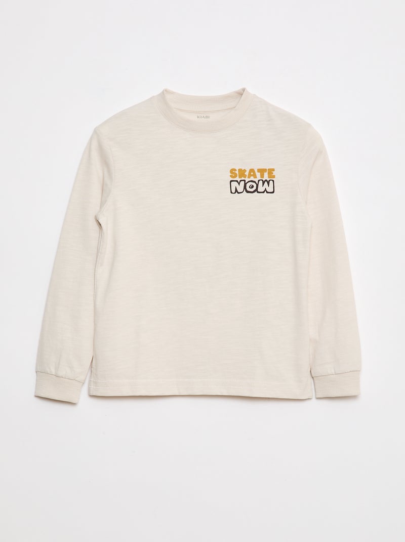 Loose-fit T-shirt met skateprint Wit - Kiabi