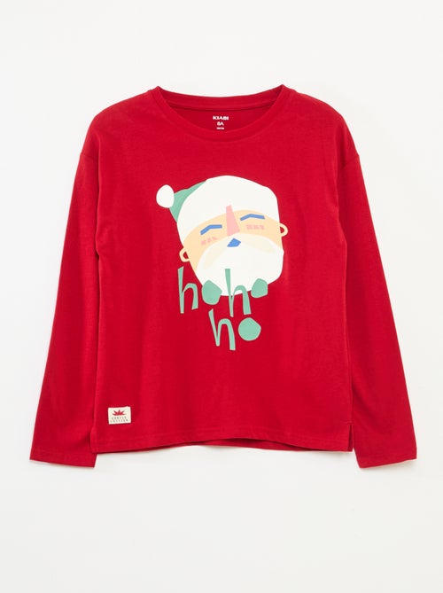 Loose-fit T-shirt van katoenjersey in kerstthema - Kiabi
