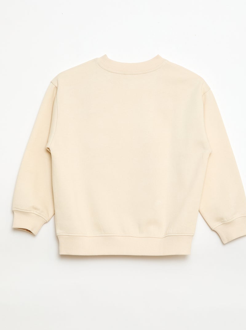 Loose sweater met "brother"-motief Biege - Kiabi